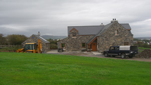 Side Elevation of New Build Private House in Rosses Point Sligo with stone facade