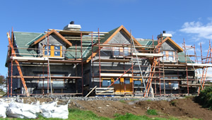Roofing New Build in Rosses Point Sligo with stone facade